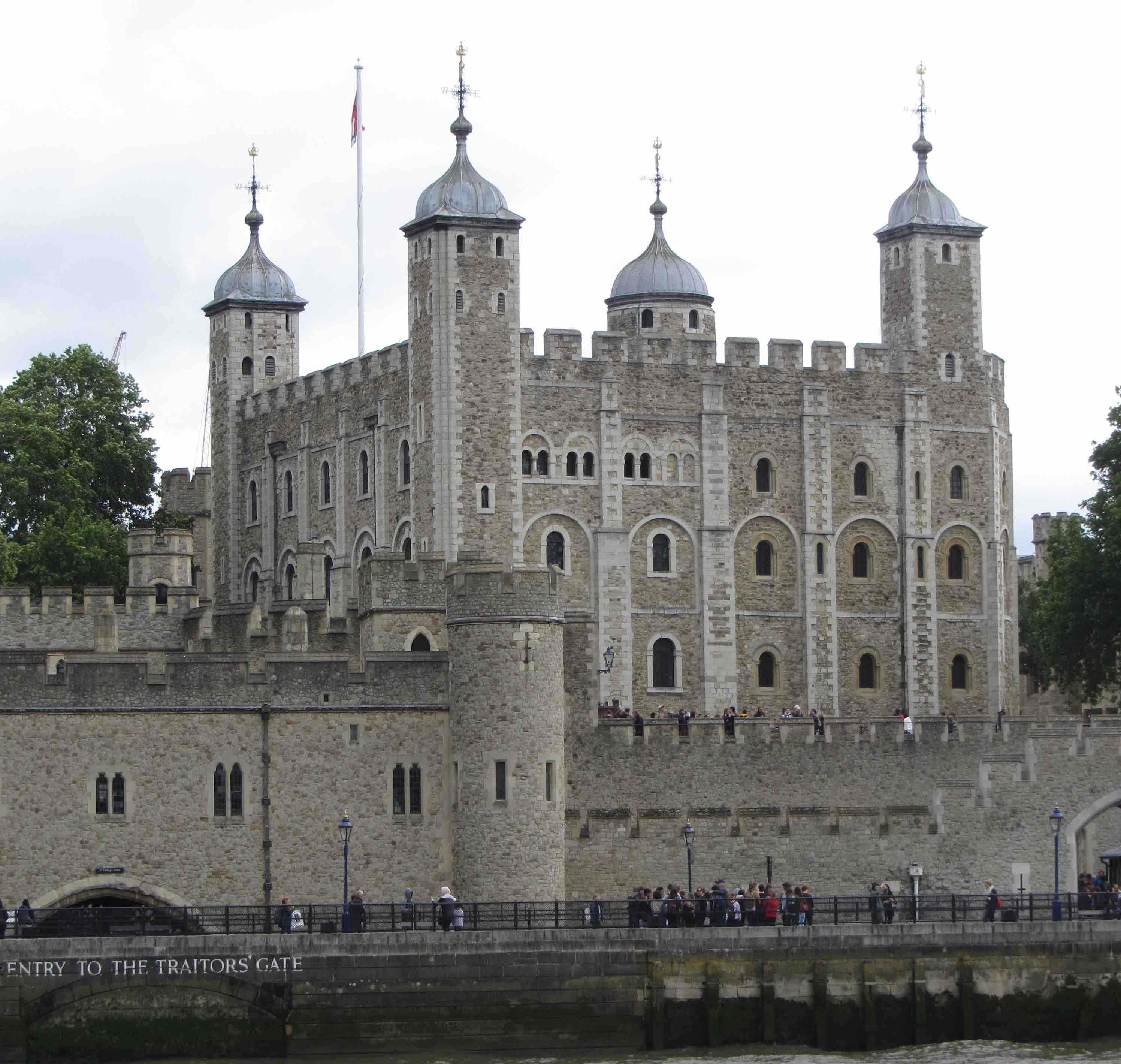 Cropped image of the Tower of London from the Thames River